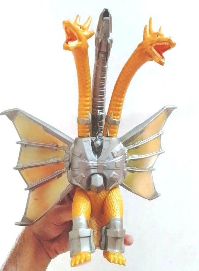 De-Lite™ Action Figures Soft Touch Vinyl Plastic Collectible Model Toys… (Mechanical Ghidorah 3-Headed - Gold/Silver, 15cm) - Image 3